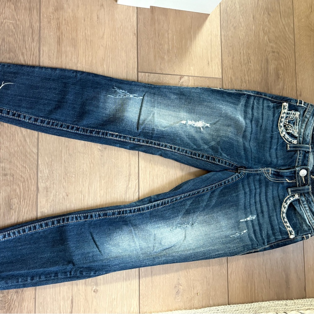 Vigoss Women's Distressed Blue Skinny Jeans